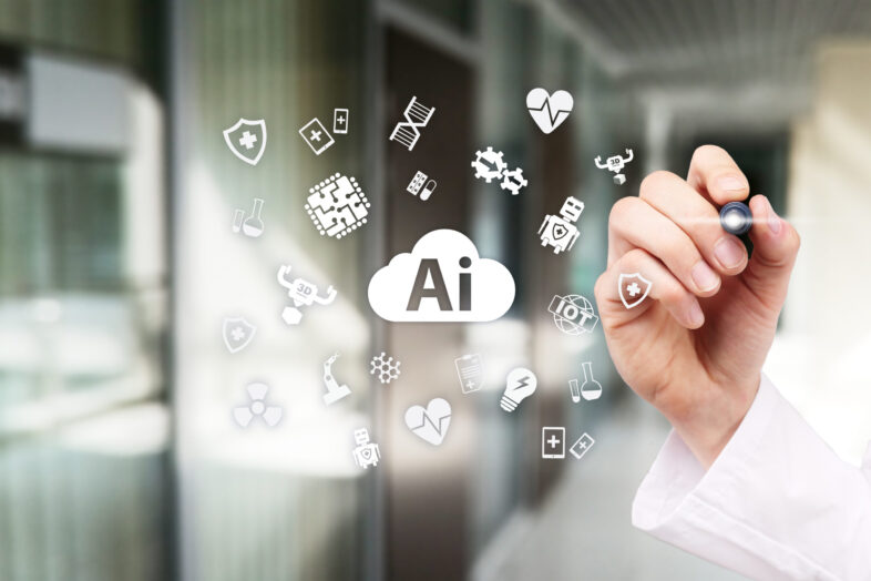 AI, artificial intelligence, in modern medical technology. IOT and automation